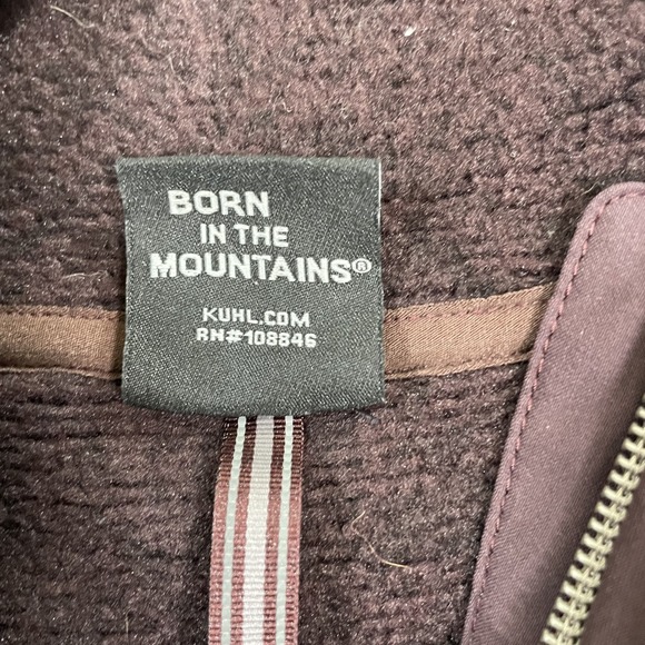 KUHL Fleece Jacket Ascendyr Womens Small Burgundy Brown Hoodie Full Zip Gorpcore - Picture 7 of 11